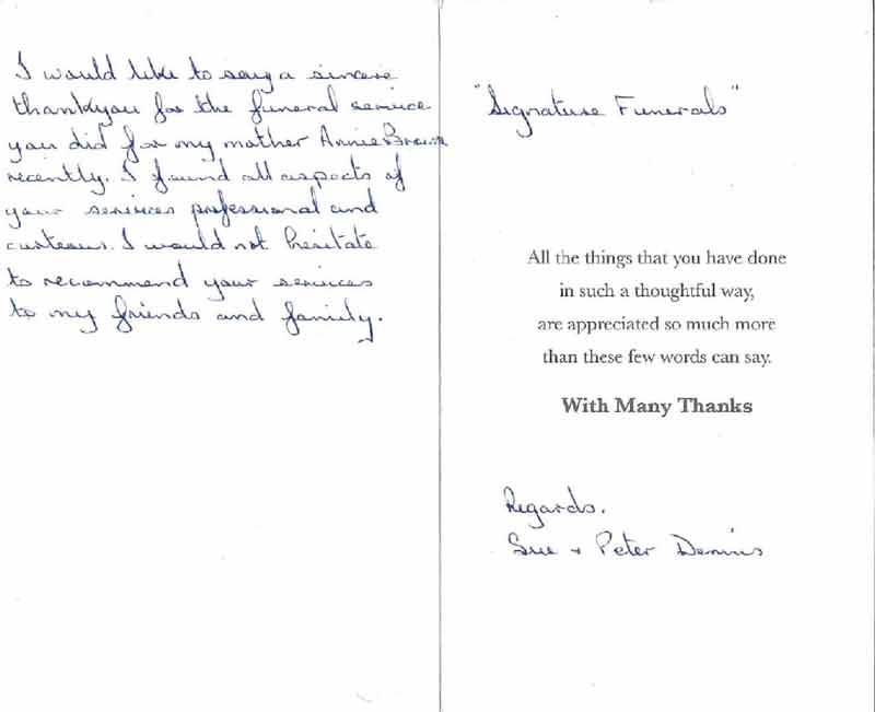 testimonials signature funeral director