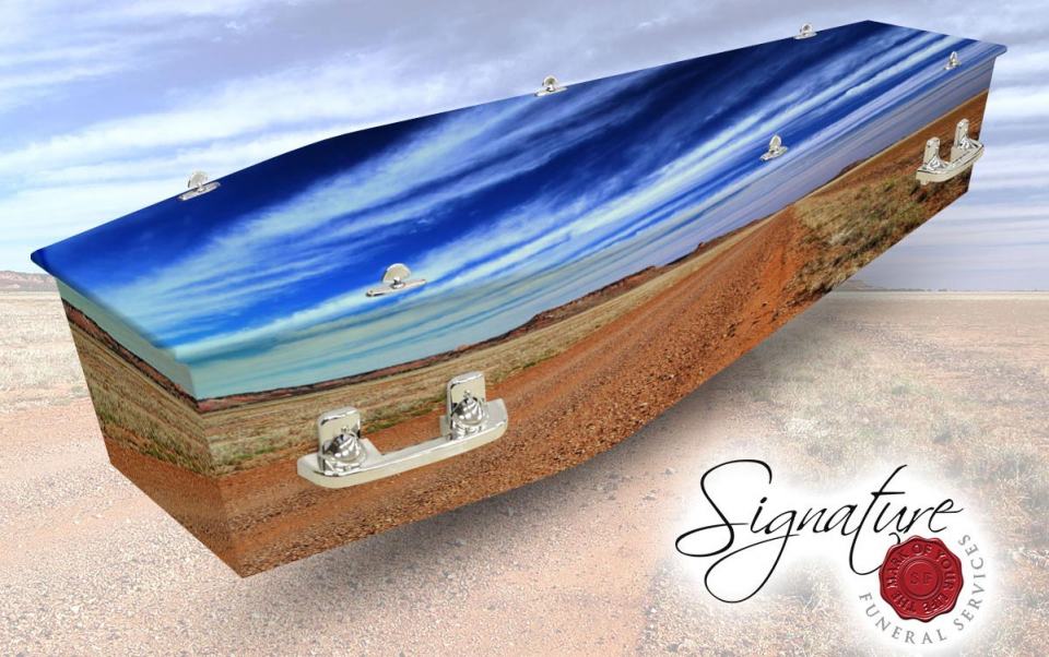 outback lifestyle personalised coffin wrap