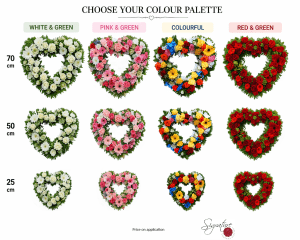 Fresh floral heart tribute selections for funeral services in Adelaide
