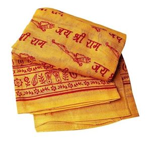 Saffron Ram Nam prayer cloth for Hindu funeral rites